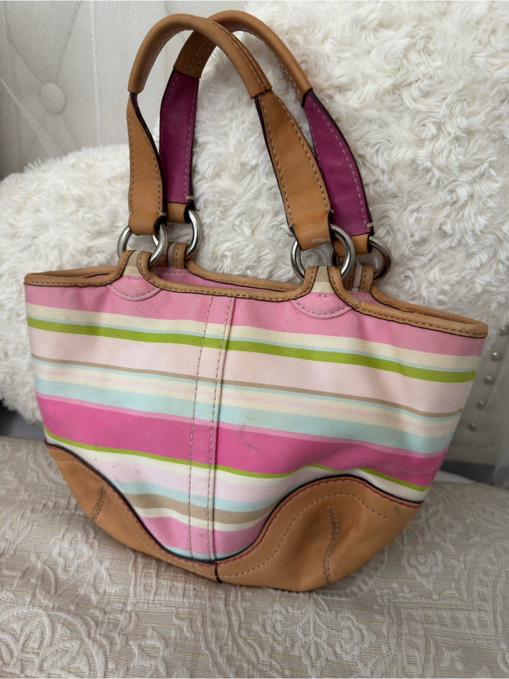 Coach Pink Striped Soho - Picture 5 of 11
